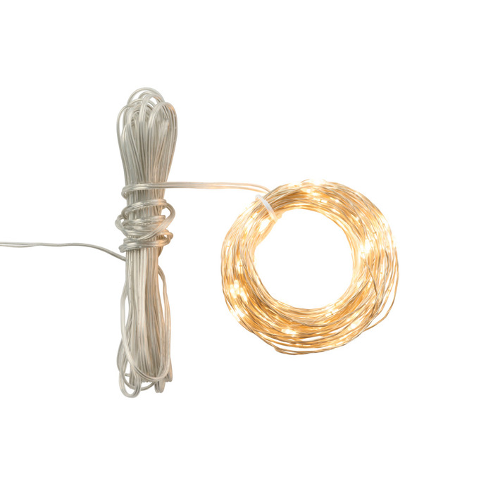 Lyskæde wire 150 Micro-LED varm hvid 14,9 meter